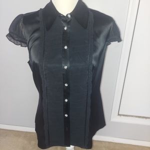 INC black silk blouse